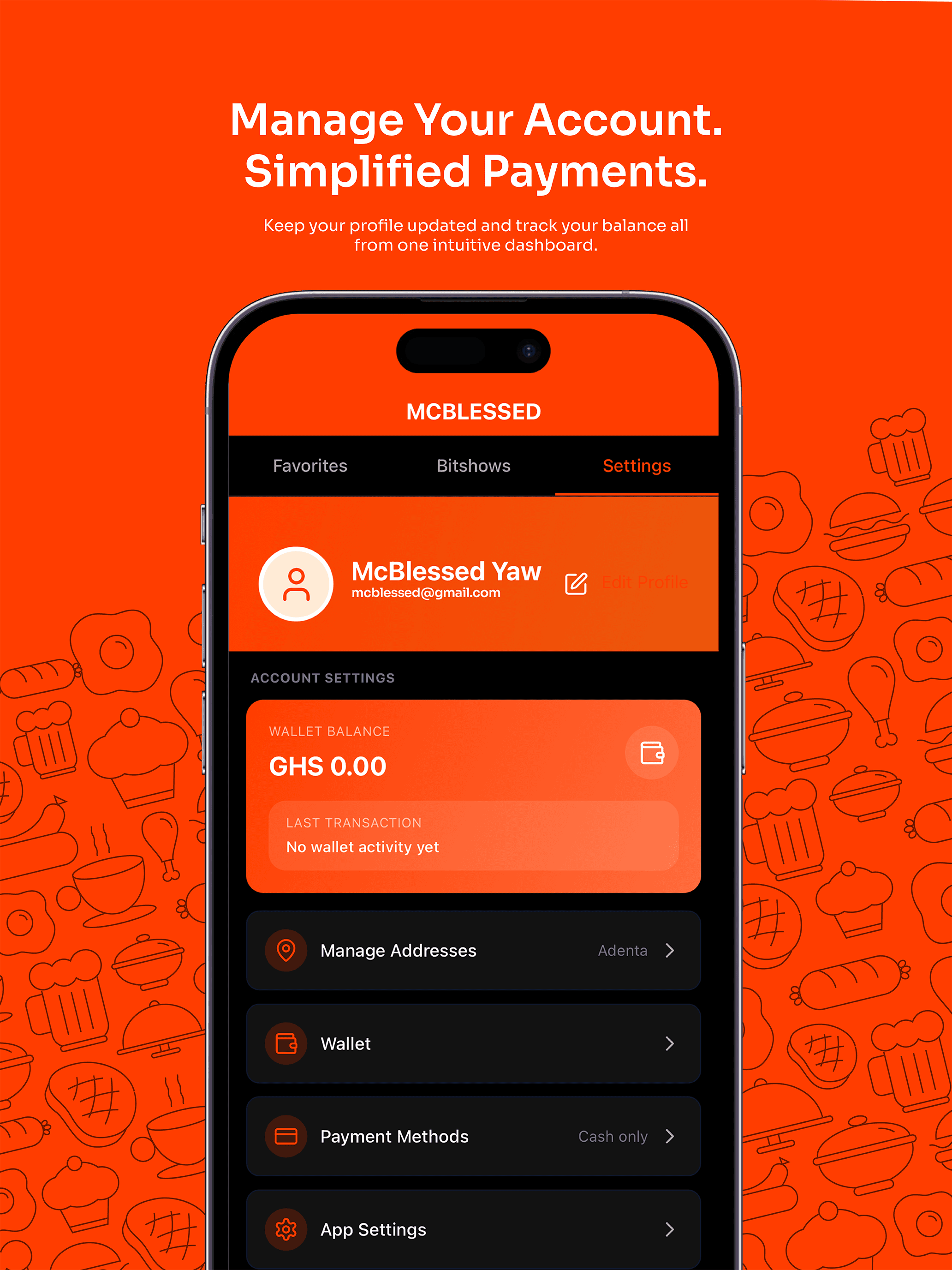 Manage your Zula account — wallet, addresses, payment methods, and settings