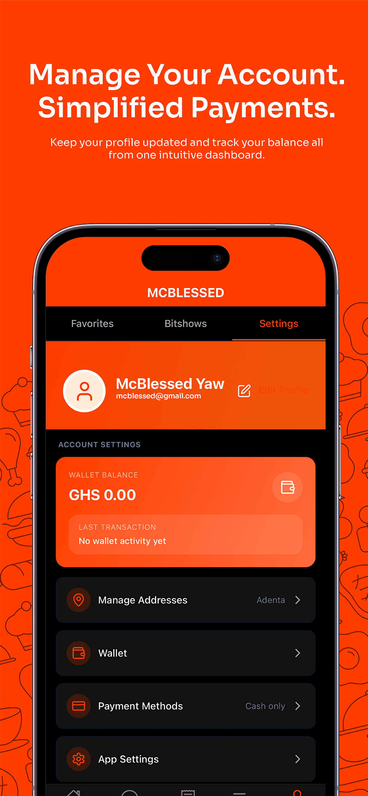 Manage your Zula account — wallet, addresses, payment methods, and settings